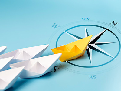 Woman presenting, note board