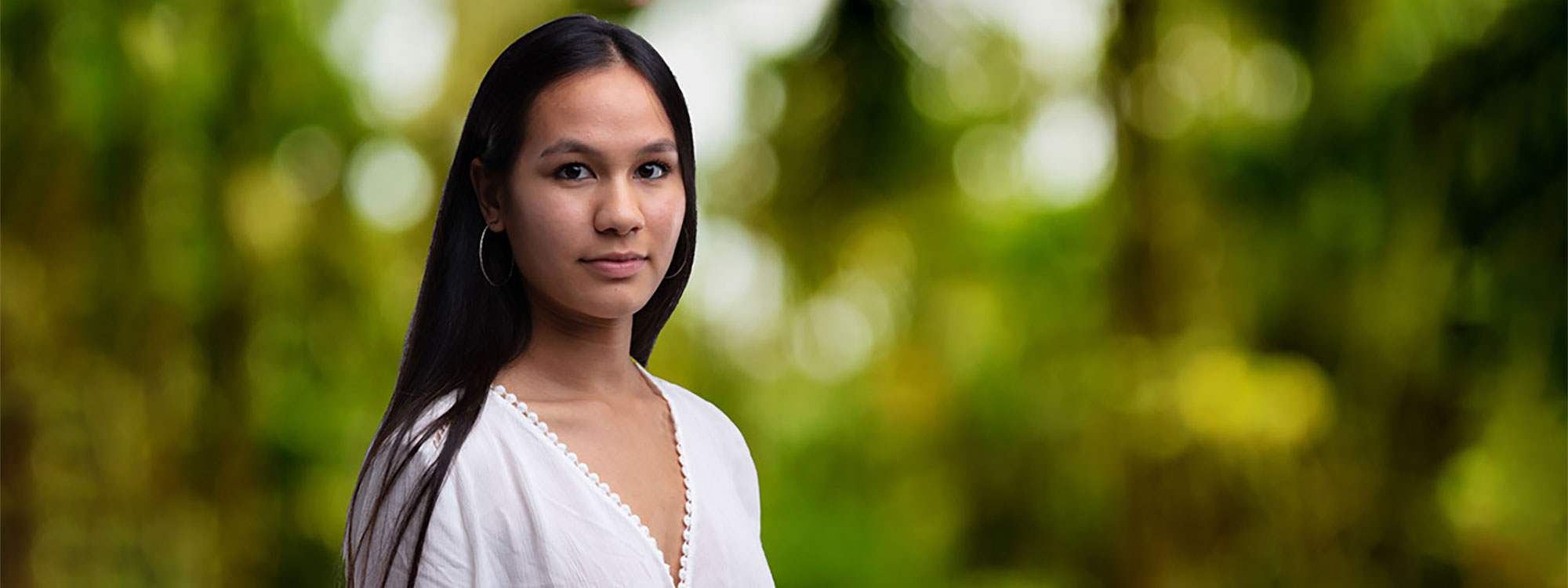 Young woman at the University of Victoria.