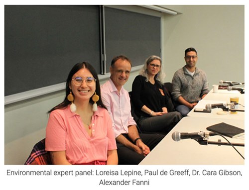 Environmental expert panel: Loreisa Lepine, Paul de Greeff, Dr. Cara Gibson, Alexander Fanni