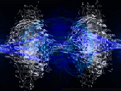 Illustration of a wireframe brain.