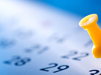 Thumbtack on calendar