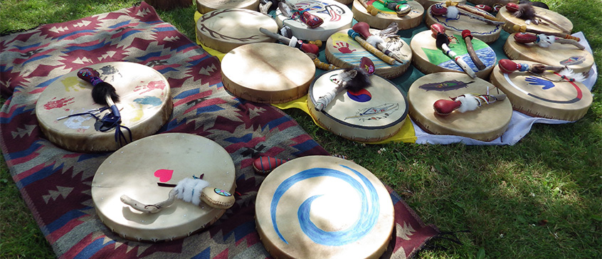 Photo of drums from a past workshop.