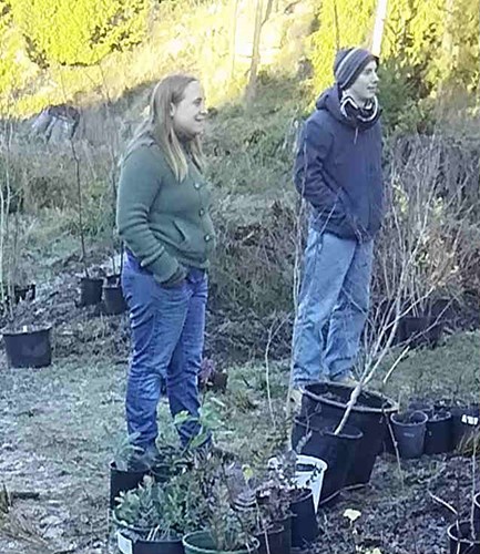 Students on planting site